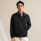 商务极简梭织防风外套 翻领拼皮三防夹克工装 PUPP普普春秋季 男士