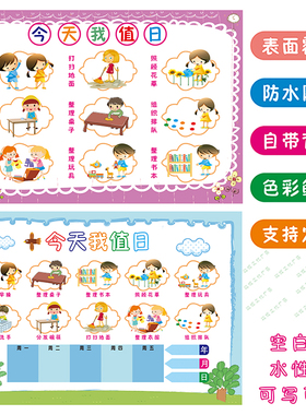 幼儿园墙贴环创区角值日表