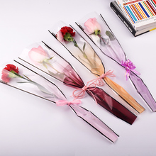 袋塑料单枝玫瑰花袋50个装 情人节鲜花单只袋opp透明单支花束包装
