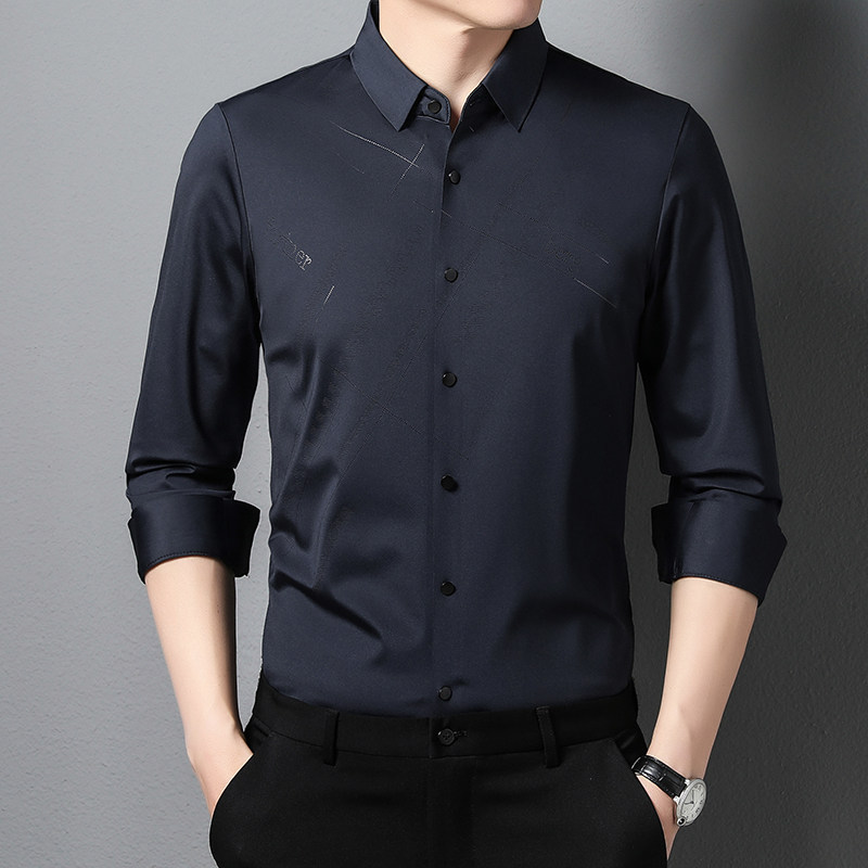 H907钱塘2020-3春季夏款无痕男士衬衫长袖商务精品P85图片