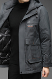 B8668钱塘2020-3冬季连帽男士羽绒服90白鸭绒中长款多口袋P310，男装羽绒服，钱塘207-3