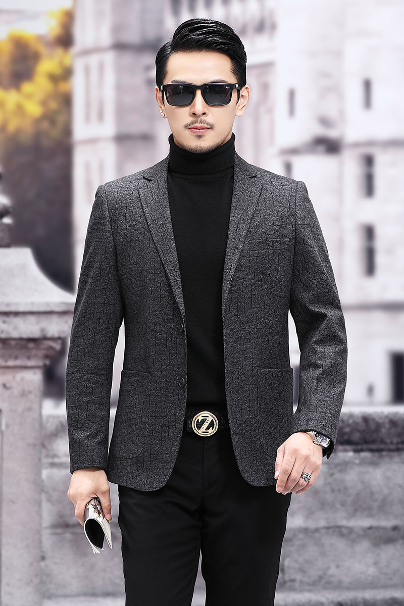 M21827钱塘2020-3秋冬男士帅气男士休闲西服外套修身小西装P145,男装西服,钱塘207-3