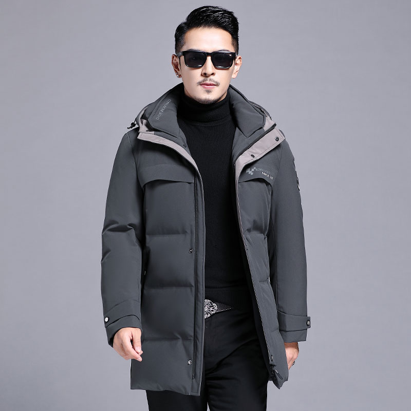 B2176钱塘2020-3冬季连帽男士羽绒服90白鸭绒中年商务休闲P290图片