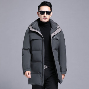 B2176钱塘2020-3冬季连帽男士羽绒服90白鸭绒中年商务休闲P290图片