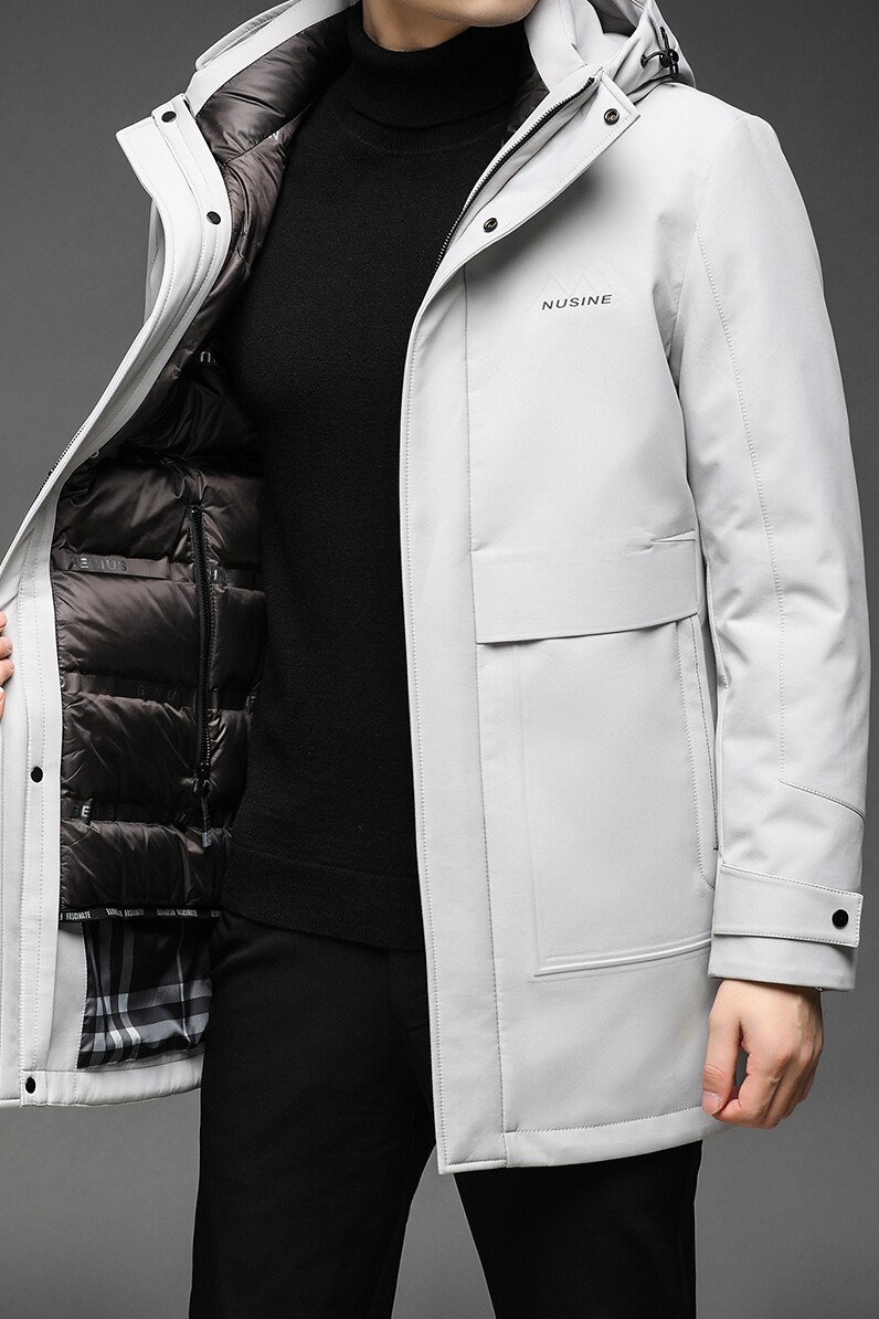B21156钱塘2020-3冬季连帽男士羽绒服内胆脱卸纯色休闲外套P355,男装羽绒服,钱塘207-3