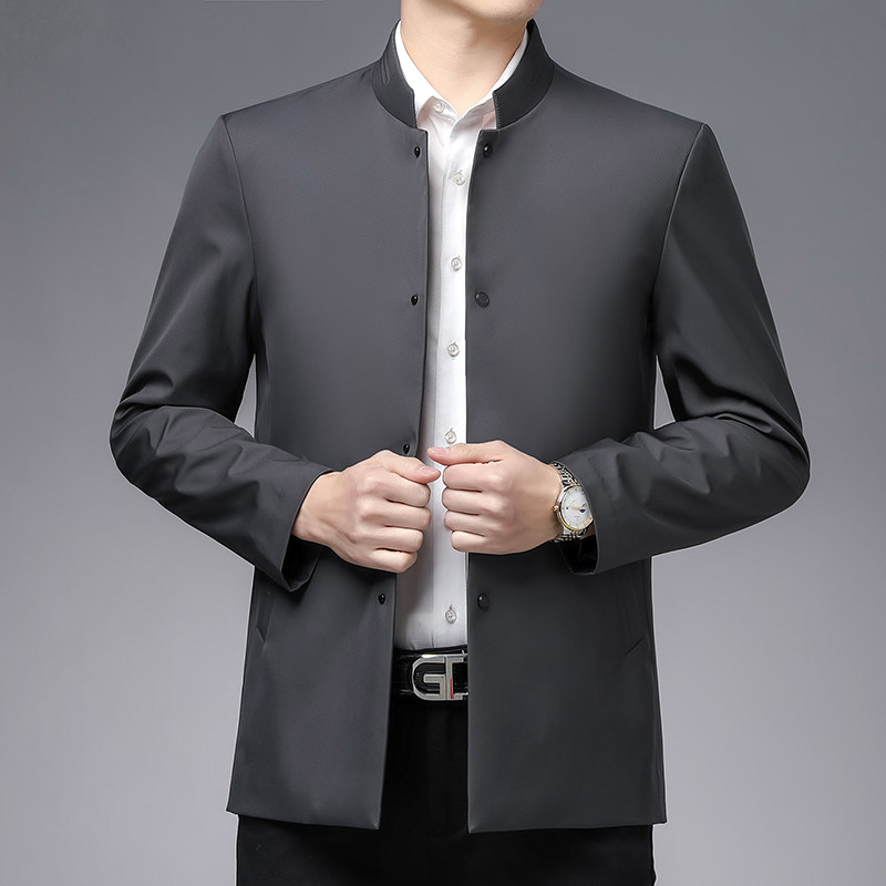 M21008钱塘2020-3秋冬男士夹克商务精品长袖夹克外套立领休闲P155图片