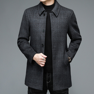 M8809钱塘2020-3冬男士双面呢大衣毛呢外套中长款双面羊毛P335图片