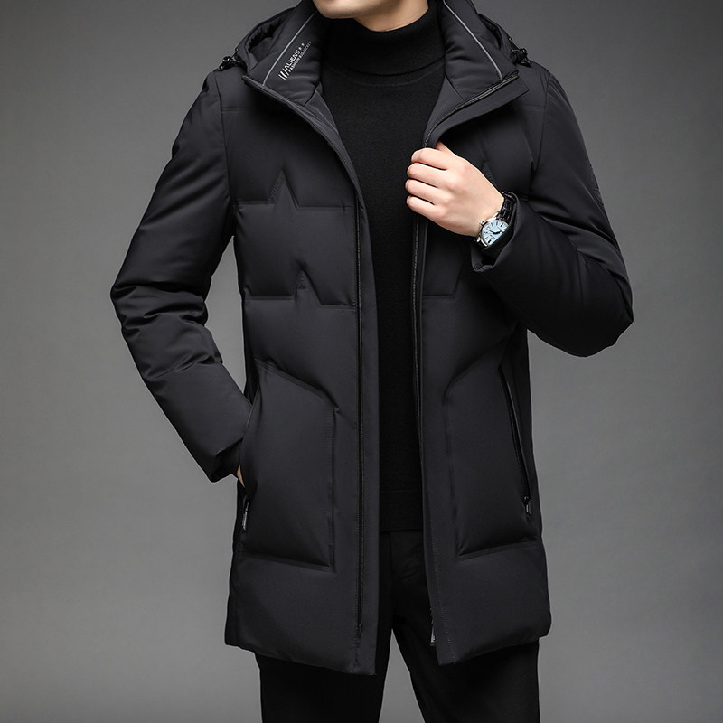 B2186钱塘2020-3冬季连帽男士羽绒服90白鸭绒中年商务休闲P310，男装羽绒服，钱塘207-3