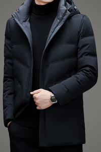 V1076钱塘2020-3冬季羽绒服90鸭绒连帽男士商务休闲外套P240