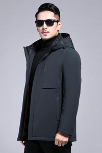 B21008钱塘2020-3冬季连帽可脱卸男士羽绒服中长款休闲外套P265图片