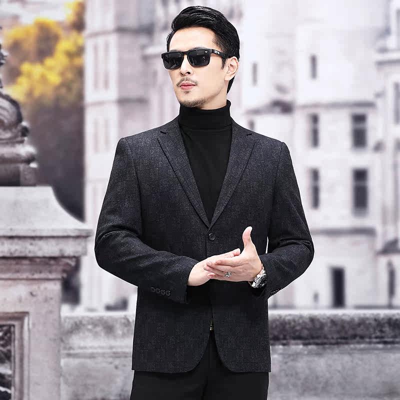 M3323钱塘2020-3秋冬男士帅气男士休闲西服外套修身小西装P145图片