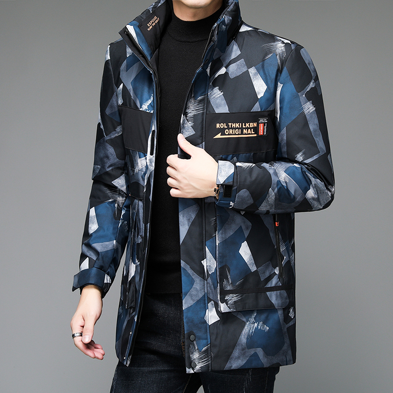 V9380钱塘2020-3冬季羽绒服90鸭绒迷彩多口袋男士商务休闲P275，男装羽绒服，钱塘207-3