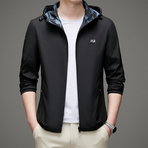 V9610钱塘2020-3春季男士潮牌连帽双面穿精品夹克外套长期款P110图片