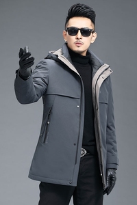 B20167钱塘2020-3冬季男士羽绒服90灰鸭绒加厚连帽P325图片