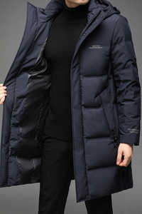 B2152钱塘2020-3冬季长款羽绒服90白鸭绒连帽可脱卸商务休闲P315图片