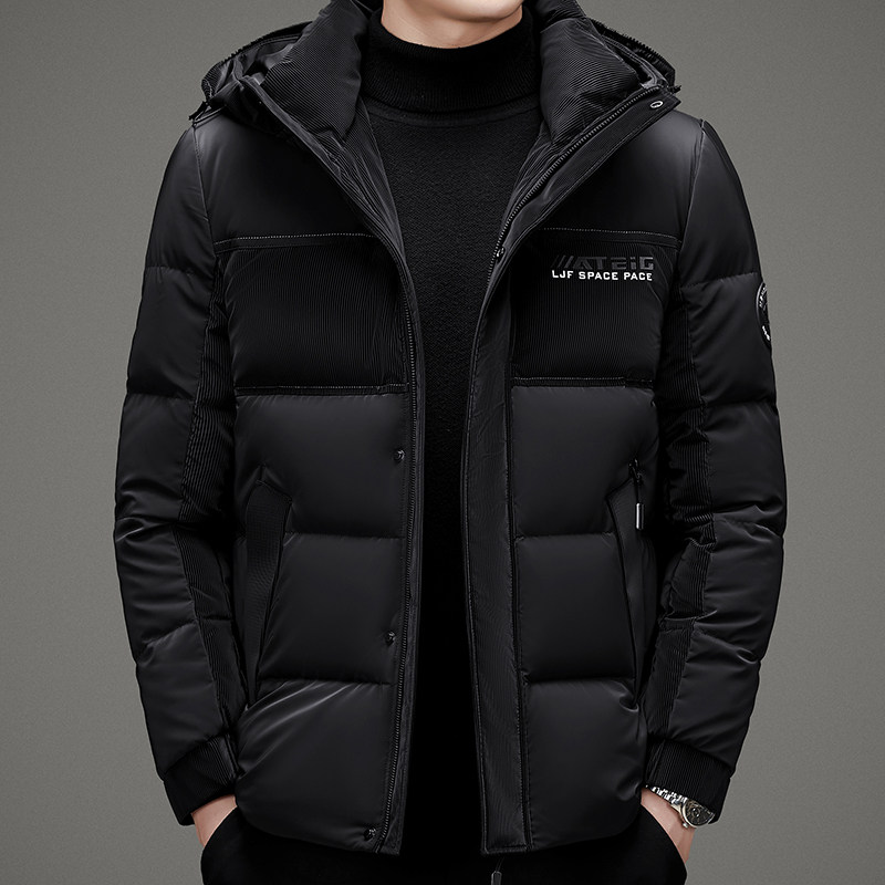 V1078钱塘2020-3冬季羽绒服90鸭绒连帽男士商务休闲外套P260图片