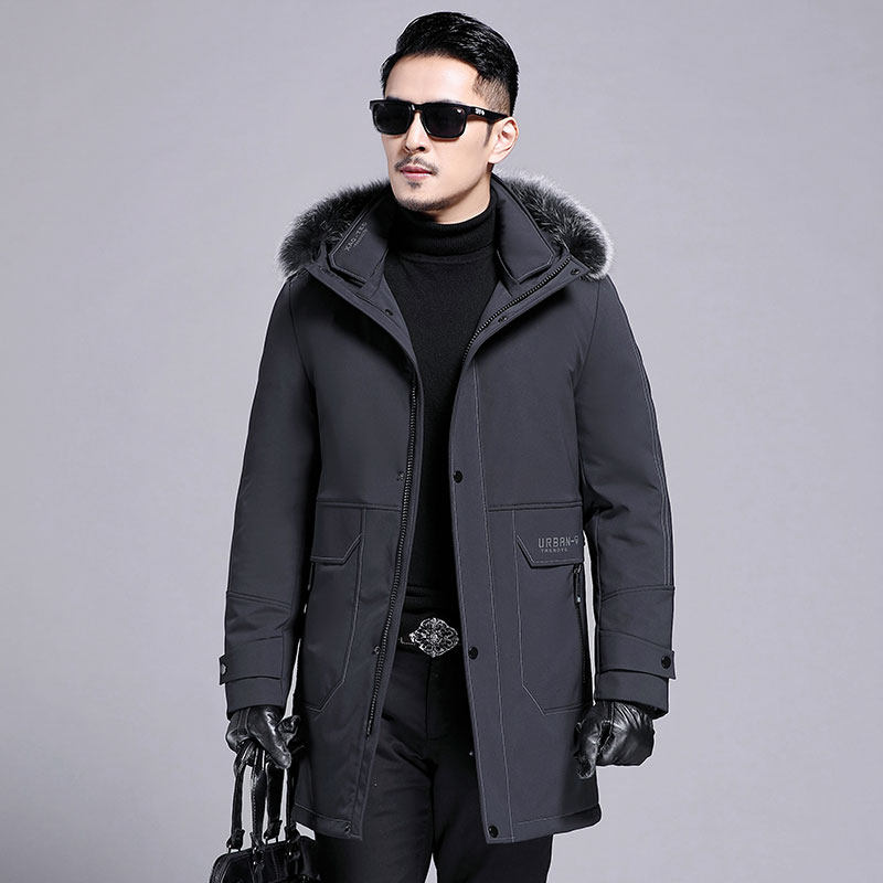 B2196钱塘2020-3冬季连帽男士羽绒服90白鸭绒中年内胆可脱卸P340，男装羽绒服，钱塘207-3