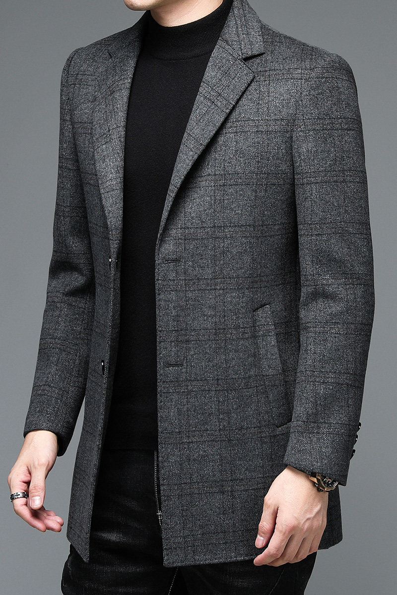 M21228钱塘2020-3冬男士双面呢大衣毛呢外套中长款双面羊毛P330,男装毛呢大衣,钱塘207-3