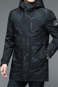V1011钱塘2020-3冬季男士中长款羽绒服90白鸭绒外套保暖冬季P290图片