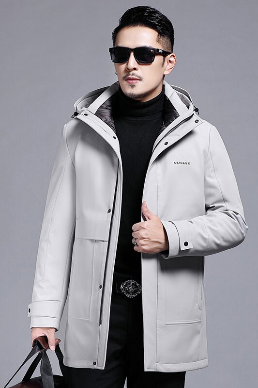 B21156钱塘2020-3冬季连帽男士羽绒服内胆脱卸纯色休闲外套P355,男装羽绒服,钱塘207-3