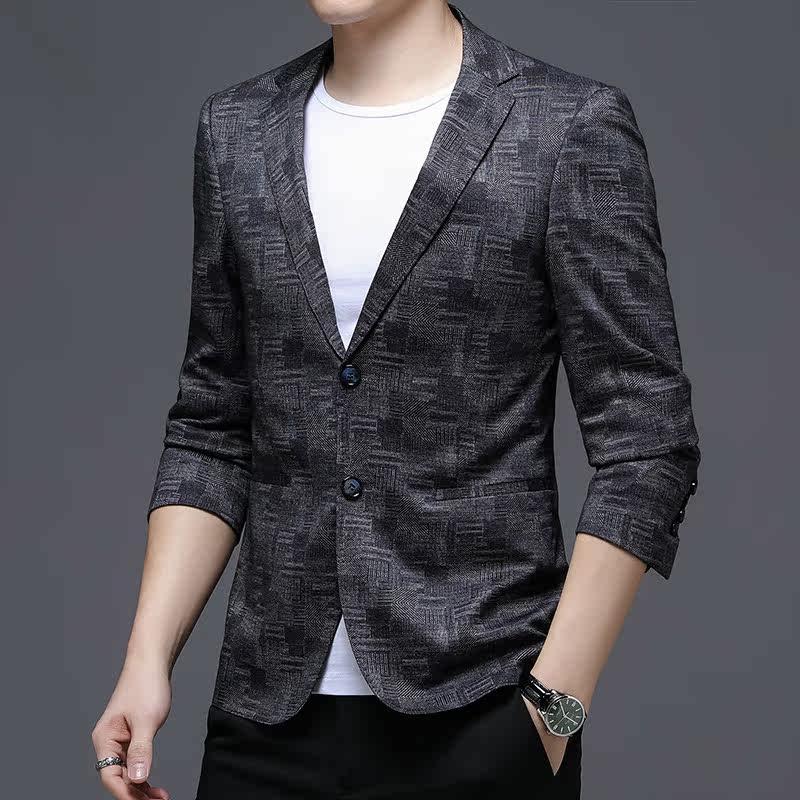M2279钱塘2020-3秋冬男士帅气男士休闲西服外套修身小西装P145图片