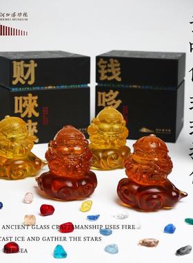 璃某某古法琉璃说唱俑摆件