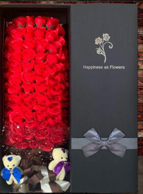 情人节送女友老婆妈妈生日99朵仿真假花玫瑰花束肥皂花香皂花礼盒