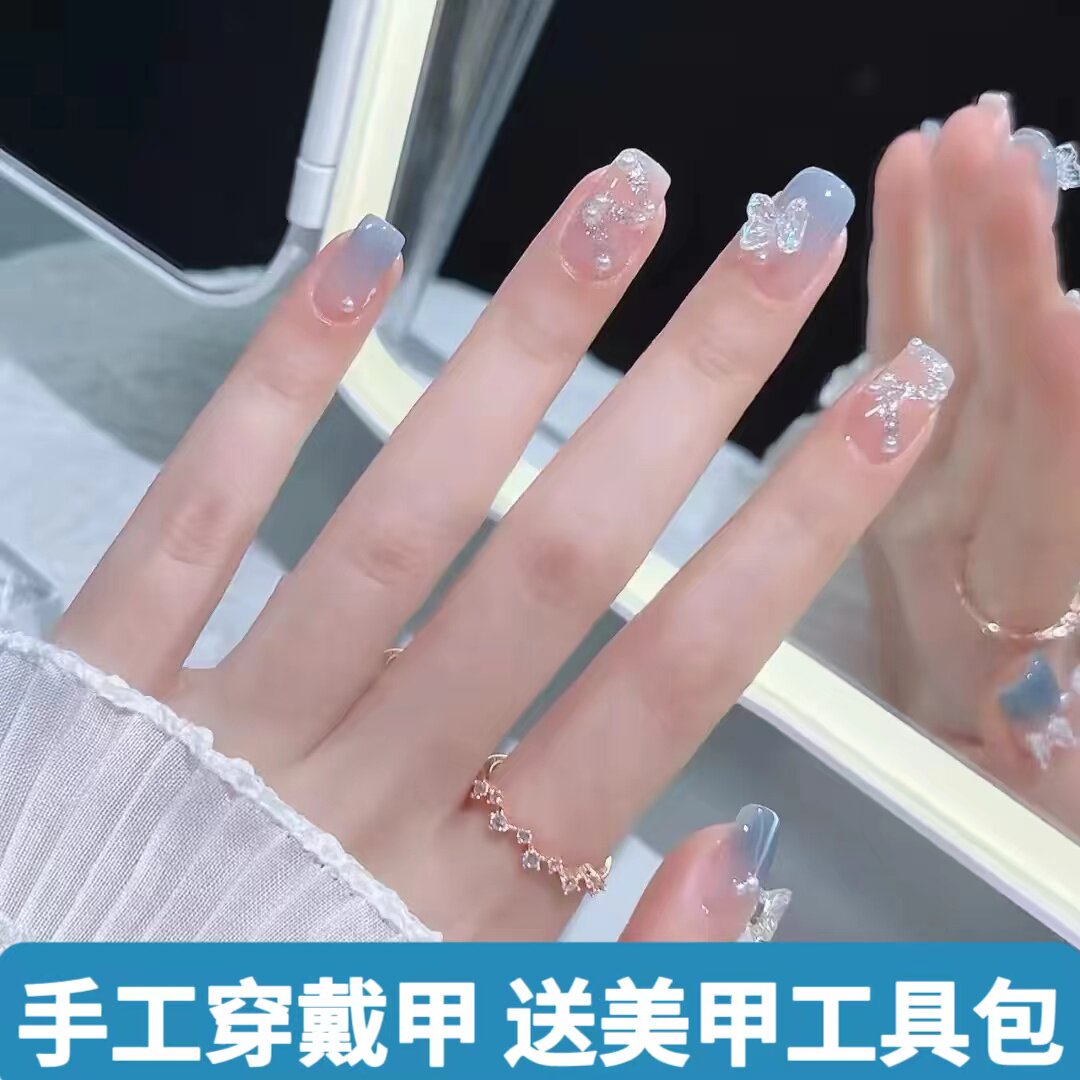 手工美甲穿戴甲2026年新款指甲贴片美甲贴长款假指甲可穿戴式美甲
