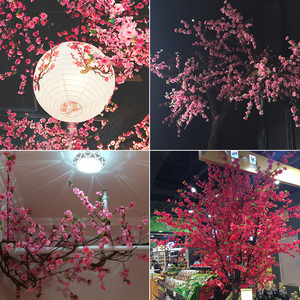 diy仿真假桃花树藤酒店商场造景