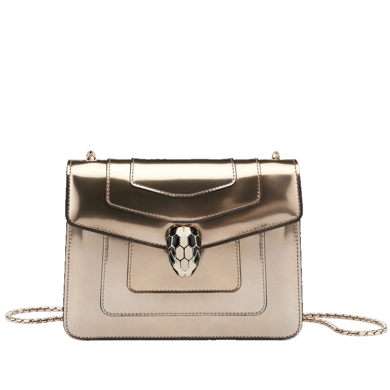 预售30天Bvlgari/宝格丽牛皮单肩包斜挎包女包 蛇头包 宝石包小号