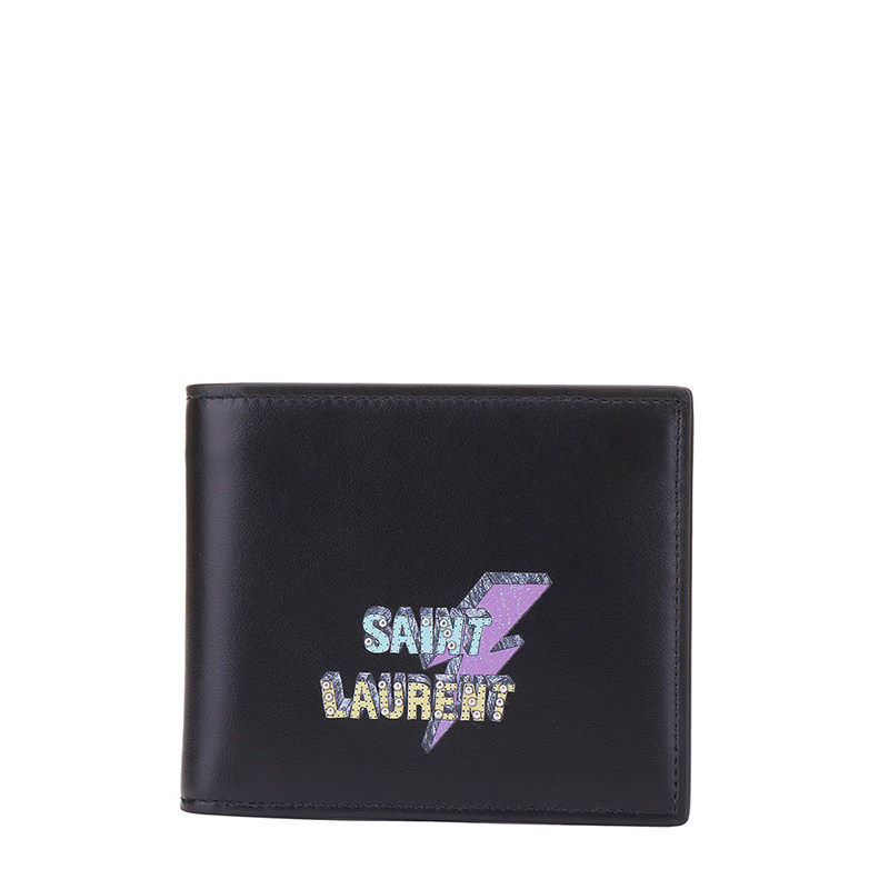 YSL/圣罗兰男款 黑色牛皮短款钱包钱夹 361320 新款现货