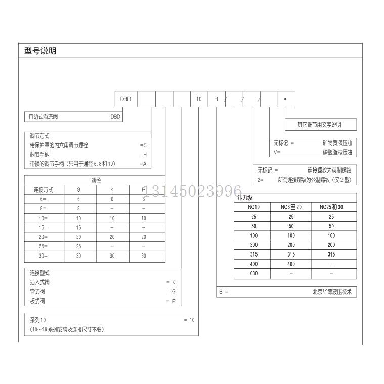 华德溢流阀DBDH20P/30P10B/315
