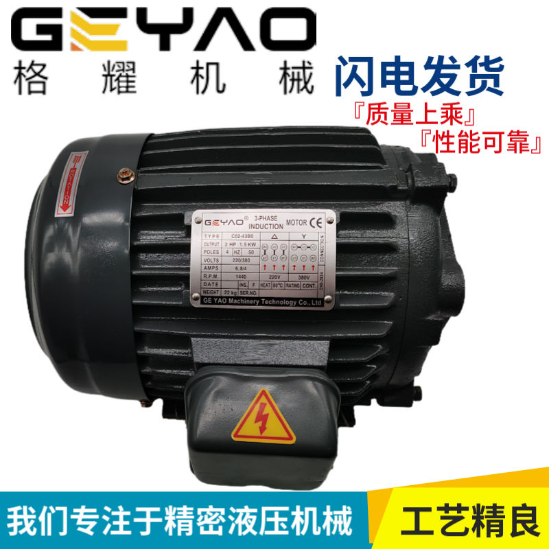 原装GEYAO格耀0.75/1.5/2.2/3.75-1HP/2HP/3HP/5HP内轴液压电机 标准件/零部件/工业耗材 液压马达/油马达 原图主图