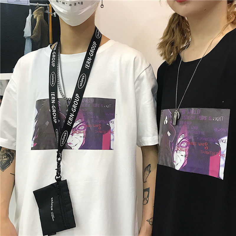 动漫火影忍者周边衣服宇智波斑佐助T恤联名潮牌ins斑爷短袖宽松男