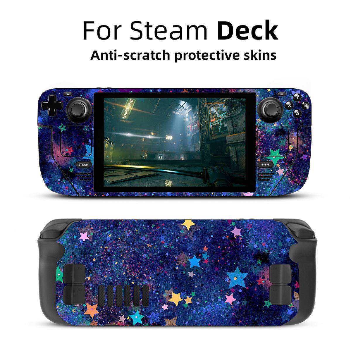 steam deck游戏机贴纸创意木纹星空NS改色痛贴oled掌机皮肤贴纸薄