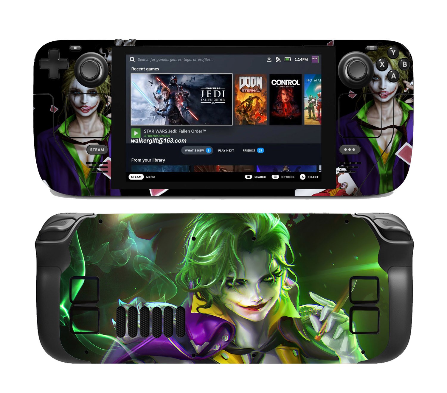 Steam deck掌机痛贴小丑游戏机贴膜创意改色外壳不留残胶无痕贴纸