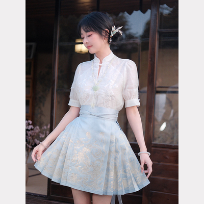 夏季日常百搭短款马面裙