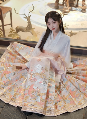 醉雨朵小金鱼明制仿妆花织金马面裙汉服女2025新款春夏日常套装