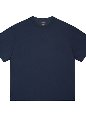 UNKNOWTAL 钢印LOGO凹凸压花短袖亲肤260G新疆长绒棉宽松百搭T恤