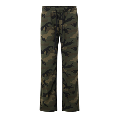 UNKNOWTAL喇叭迷彩褶皱休闲裤