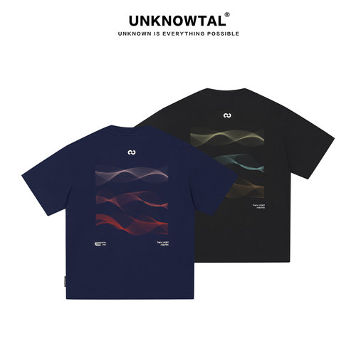 Unknowtal速干印花短袖T恤男夏