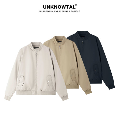 UNKNOWTAL立领哈灵顿纽扣夹克