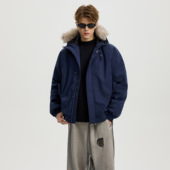 宽松连帽棉服男女同款 UNKNOWTAL2025年美式 复古派克服工装 棉衣