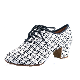 ITENDANCE专业小香风拉丁舞鞋女成年女士软底练功鞋中跟舞蹈鞋