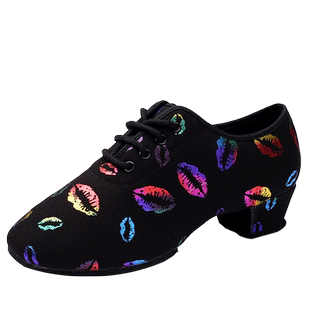 ITENDANCE专业儿童拉丁舞鞋女孩舞蹈鞋中跟软底国标跳舞鞋秋冬款