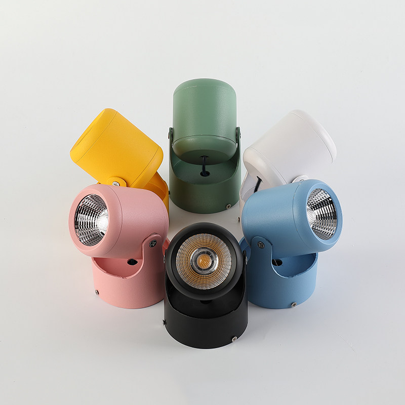 北欧明装cob射灯家用背景墙客厅商用服装店led吸顶式马卡龙天花灯,家装灯饰光源,明装射灯,淘宝优惠券,粉丝福利购,淘宝优惠卷