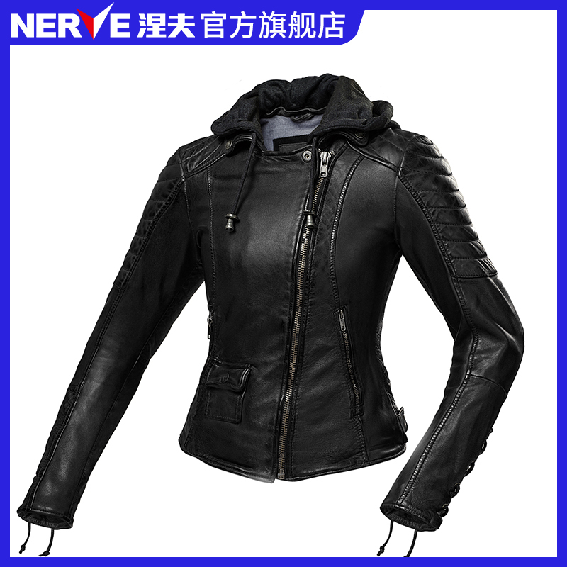 NERVE涅夫摩托车骑行皮衣女复古重机车夹克赛车服四季冬NFP17007-封面