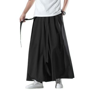 汉元素中国风冰丝宋裤阔腿裙裤男改良汉服仙气公子民族复古风唐装