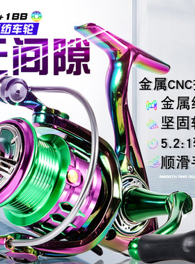 无间隙渔轮炫彩金属渔轮带线