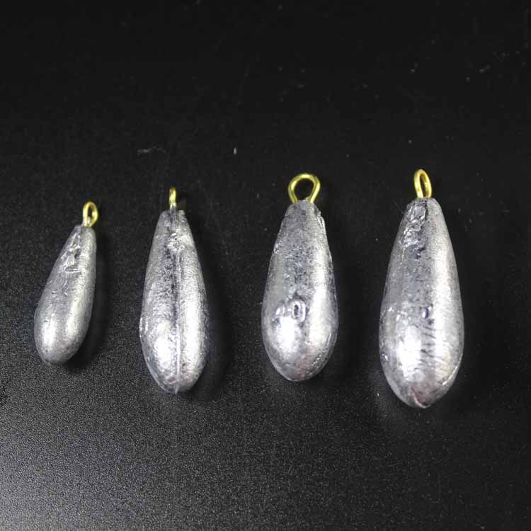 水滴形单环铅坠铅坨带环挂坠抛竿海竿路亚串钩炸弹形钓坠海钓配件